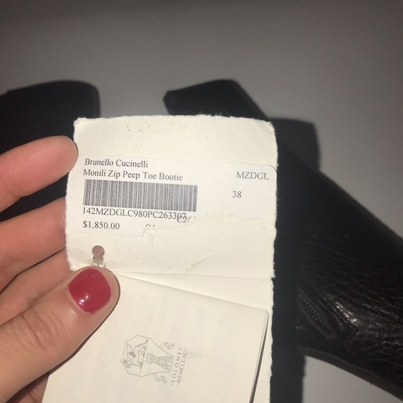 Brunello Cucinelli Leather Open- Toe Ankle Boot - Picture 8 of 8